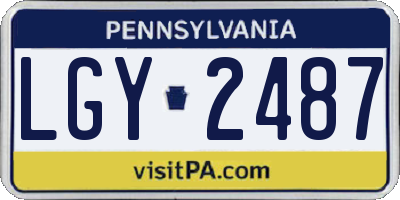 PA license plate LGY2487