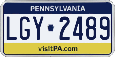 PA license plate LGY2489