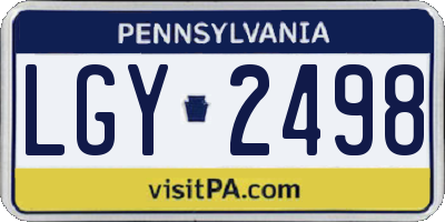 PA license plate LGY2498