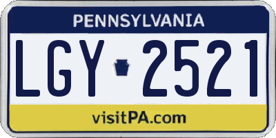 PA license plate LGY2521