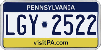 PA license plate LGY2522