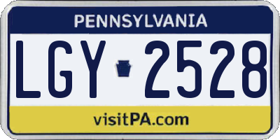 PA license plate LGY2528