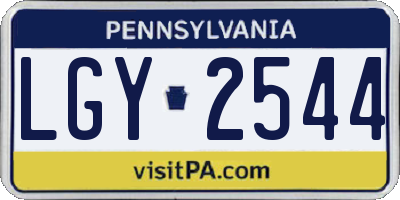 PA license plate LGY2544