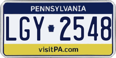 PA license plate LGY2548