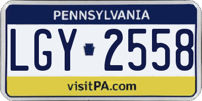 PA license plate LGY2558