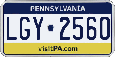 PA license plate LGY2560