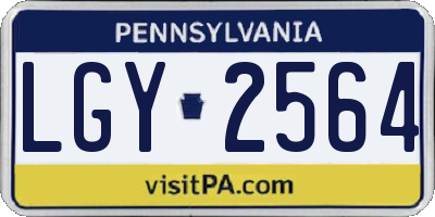 PA license plate LGY2564