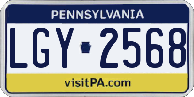 PA license plate LGY2568