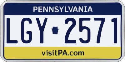 PA license plate LGY2571
