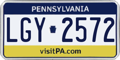 PA license plate LGY2572