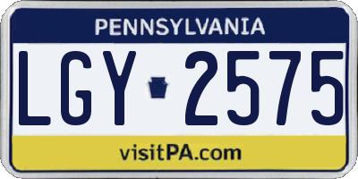 PA license plate LGY2575