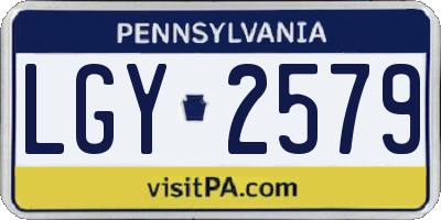PA license plate LGY2579