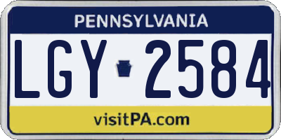 PA license plate LGY2584