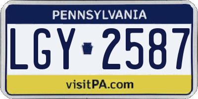 PA license plate LGY2587