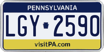 PA license plate LGY2590