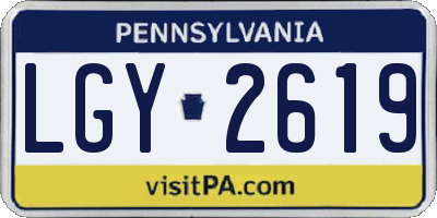 PA license plate LGY2619