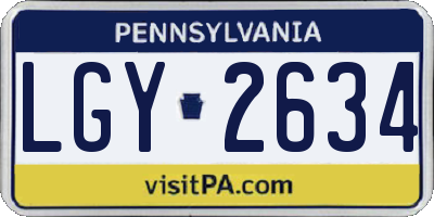 PA license plate LGY2634
