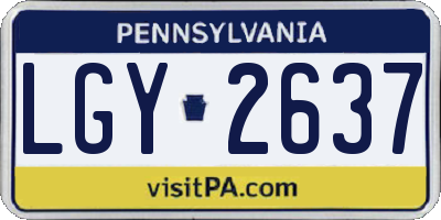PA license plate LGY2637