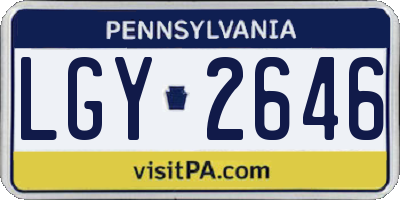 PA license plate LGY2646