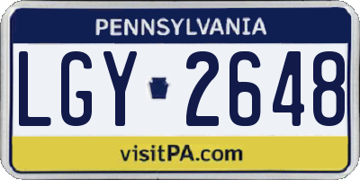 PA license plate LGY2648