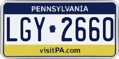 PA license plate LGY2660
