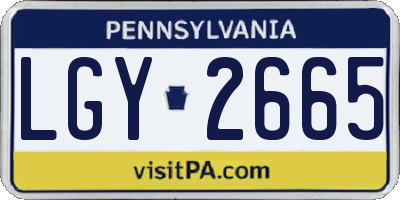 PA license plate LGY2665