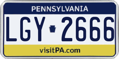 PA license plate LGY2666