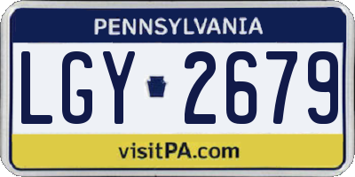 PA license plate LGY2679