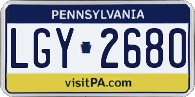 PA license plate LGY2680