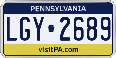 PA license plate LGY2689
