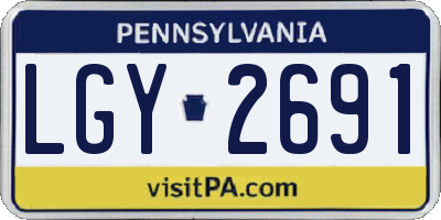 PA license plate LGY2691
