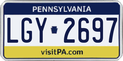PA license plate LGY2697
