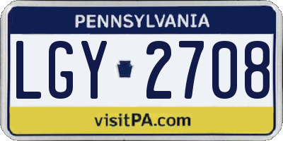 PA license plate LGY2708