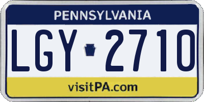 PA license plate LGY2710