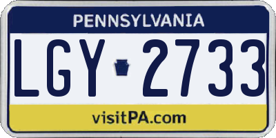 PA license plate LGY2733