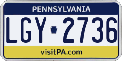 PA license plate LGY2736