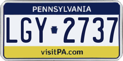 PA license plate LGY2737
