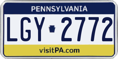 PA license plate LGY2772