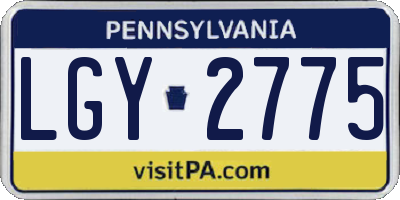 PA license plate LGY2775