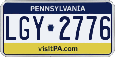 PA license plate LGY2776