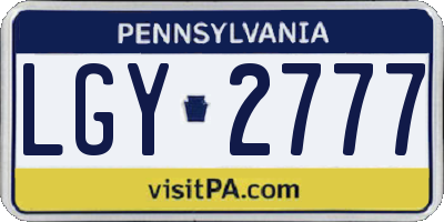 PA license plate LGY2777