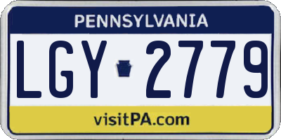PA license plate LGY2779