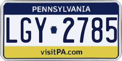 PA license plate LGY2785