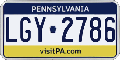 PA license plate LGY2786