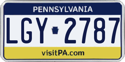 PA license plate LGY2787