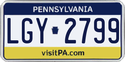 PA license plate LGY2799