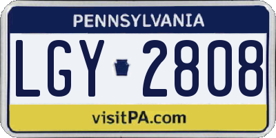 PA license plate LGY2808