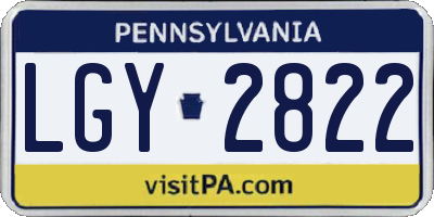 PA license plate LGY2822