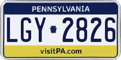 PA license plate LGY2826