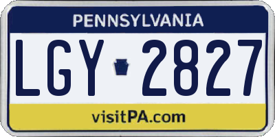 PA license plate LGY2827